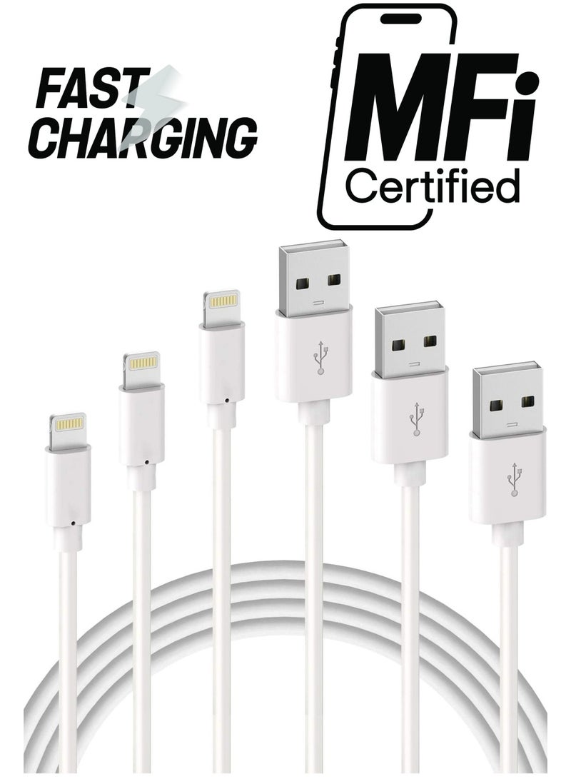 iPhone Charger Cable - Apple MFi Certified 3Pack 1M iPhone Charging Cable for iPhone SE 2020 11 Xs Max XR X 8 Plus 7 Plus 6 Plus 5s SE iPad Pro and More - Image 1