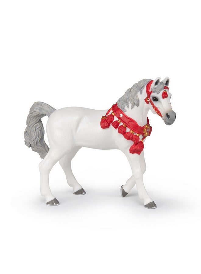 Papo Papo - Hand-Painted - Figurine - Horses,Foals and Ponies - White Arabian Horse in Parade dress-51568 - Collectible - for Children - Suitable for Boys and Girls - from 3 Years Old - Image 1