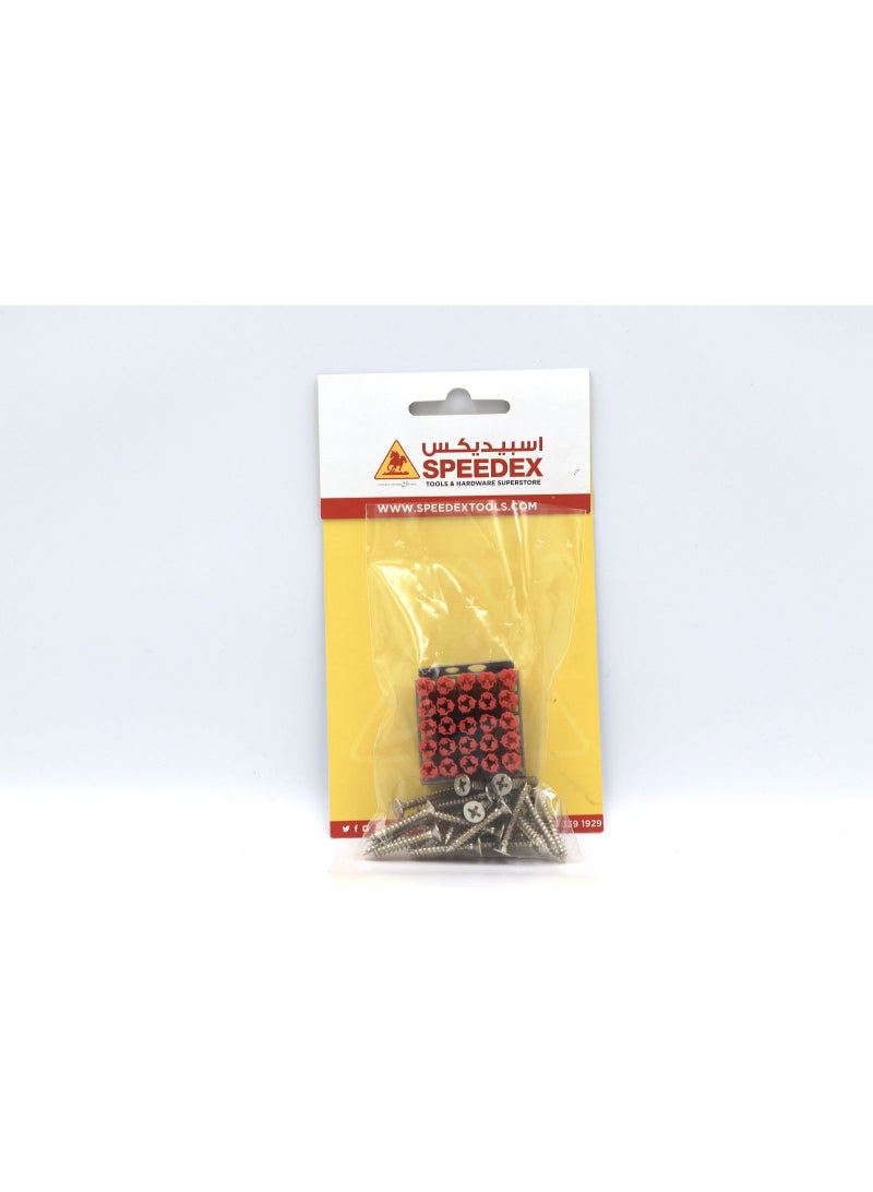 Sheet Metal Screw G I Phillips Flat Head 1-1/2" x 6 + Wall Plug PVC Red 1-1/2" - 25pcs