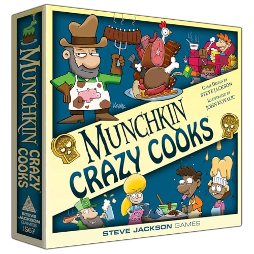 STEVE JACKSON GAMES Munchkin Crazy Cooks Board Game  Family Card and Board Game  Adult Kids  Family Game  Fantasy Adventure  Fantasy RPG  Ages 10  36 Players  Avg Play Time 120 Min  Steve Jackson Games - Image 1
