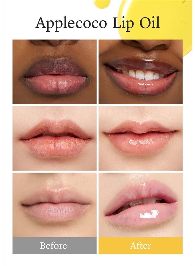 NOONI Korean Lip Oil - Applecoco | with Apple Seed Oil, Coconut Oil, Lip Stain, Softening, Moisturizing, Glowing, Revitalizing, and Tinting for Dry Lips, 0.12 Fl Oz (Clear) - Image 4