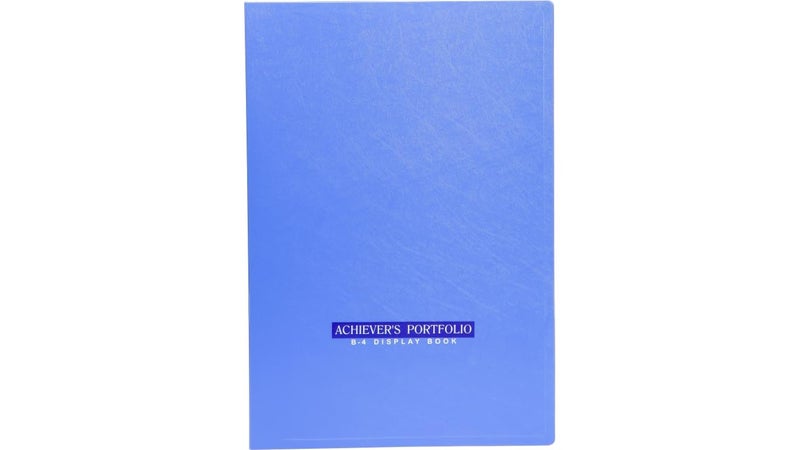 WORLDONE B4 (Bigger Size) | Achiever Portfolio Display Book Folder for Documents | 1mm Virgin PP Material | 40 Bound Non-Refillable Top Loading Plastic Binder Sleeves for Office | Blue (Set of 1) - Image 1