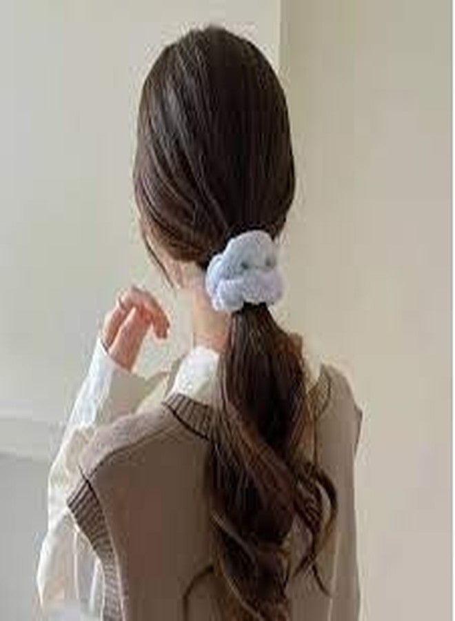 Dkriva® Soft Velvet Hair Scrunchies for Girls Women, Elastic Hair Bands, Hair Accessories for Daily Use, Ponytail Holders for Thick Hair, Smooth Texture, Non Slip Grip, Pack of 2, No Breakage - Image 5