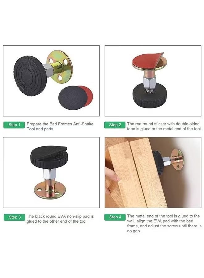 Adjustable bed frame threaded anti-sway fixer, bed frame anti-sway tool, headboard stopper, bedside anti-sway telescopic support stabilizer, for bed cabinet sofa 30-40mm - Image 4