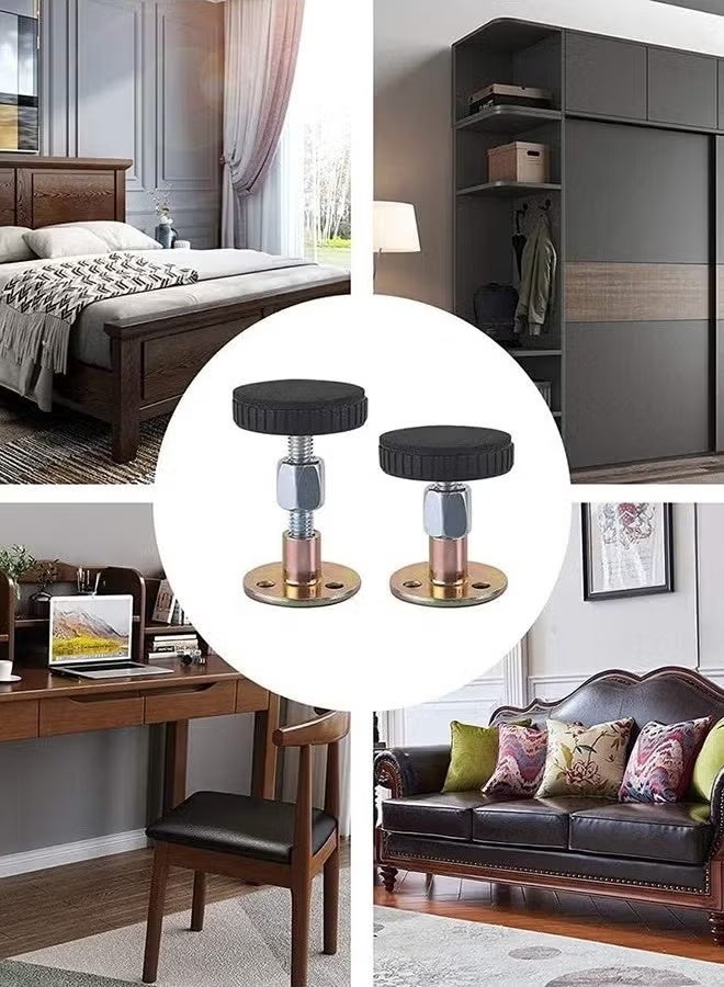 Adjustable bed frame threaded anti-sway fixer, bed frame anti-sway tool, headboard stopper, bedside anti-sway telescopic support stabilizer, for bed cabinet sofa 30-40mm - Image 2