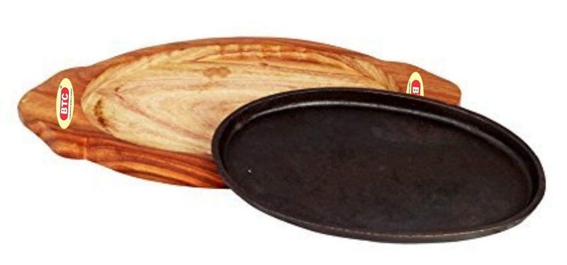 BTC INDIA Wood Sizzler Plate, Brown - Image 2