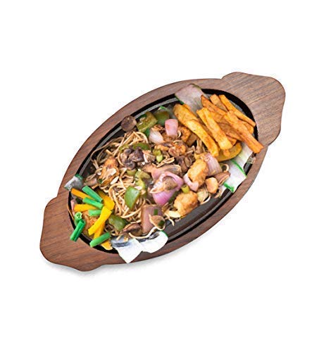 BTC INDIA Wood Sizzler Plate, Brown - Image 3