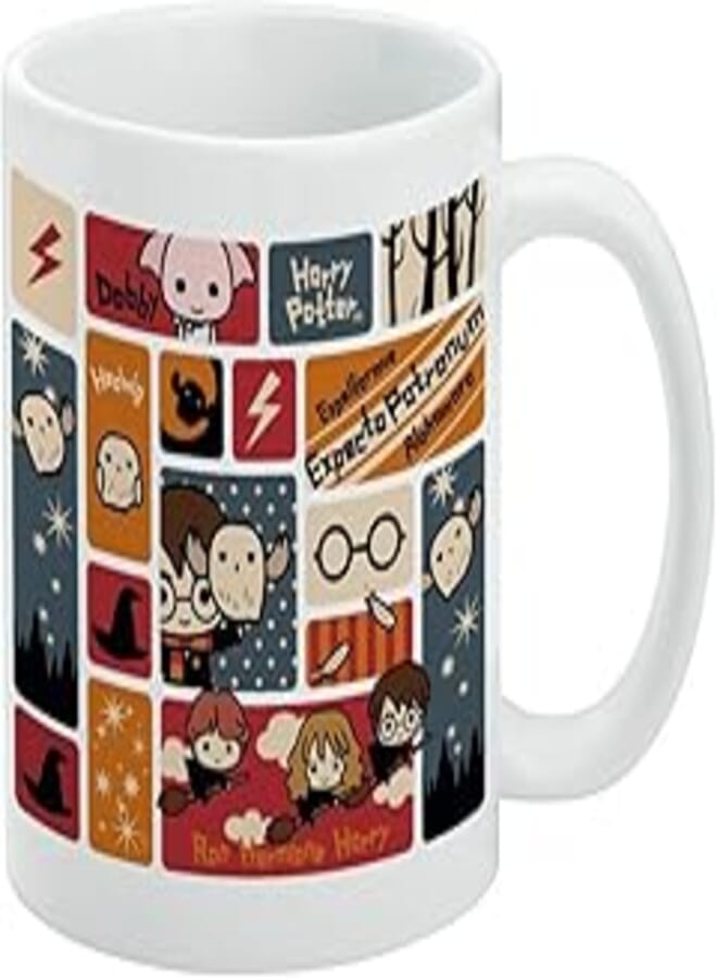 GRAPHICS & MORE Harry Potter Cute Chibi Pattern Ceramic Coffee Mug, Novelty Gift Mugs for Coffee, Tea and Hot Drinks, 11oz, White