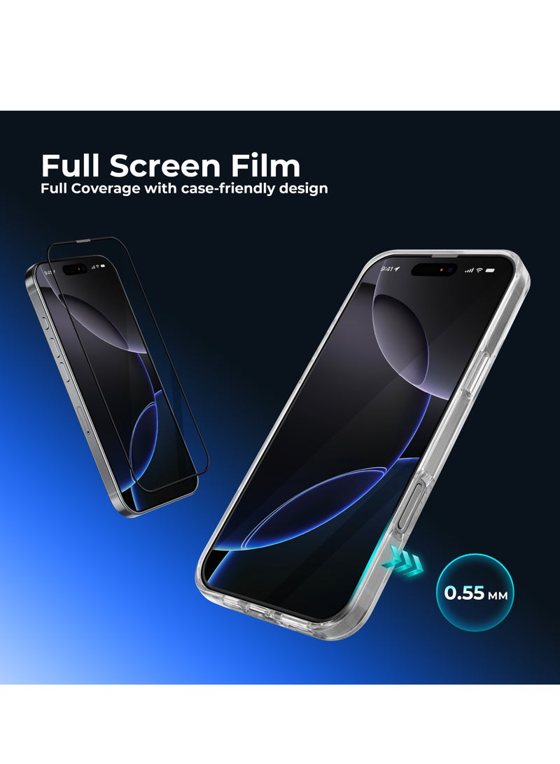 ماكسويل للالكترونيات حامي شاشة ماكسويل 3D مات للخصوصية ضد التلصص HD لجهاز iPhone 16 Pro يوفر حماية للخصوصية، مع خصائص مضادة للكهرباء الساكنة، طلاء أوليوفوب، ومقاوم للغبار. يضمن تركيبًا سهلًا وخاليًا من الفقاعات مع الحفاظ على وضوح الشاشة وأمانها. - Image 2