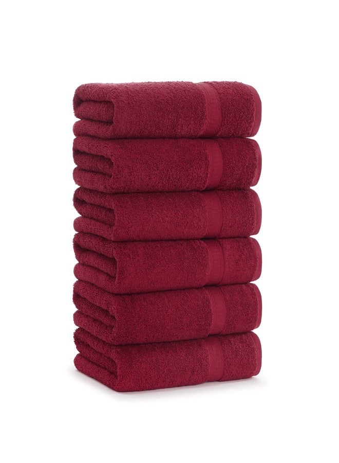 Arkwright, LLC Arkwright True Color Solid Bath Towels - Soft 100% Cotton Bathroom Towel Set of 6 - Lightweight 475 GSM, Absorbent, and Quick Dry, 25 x 52 in, Burgundy - Image 1