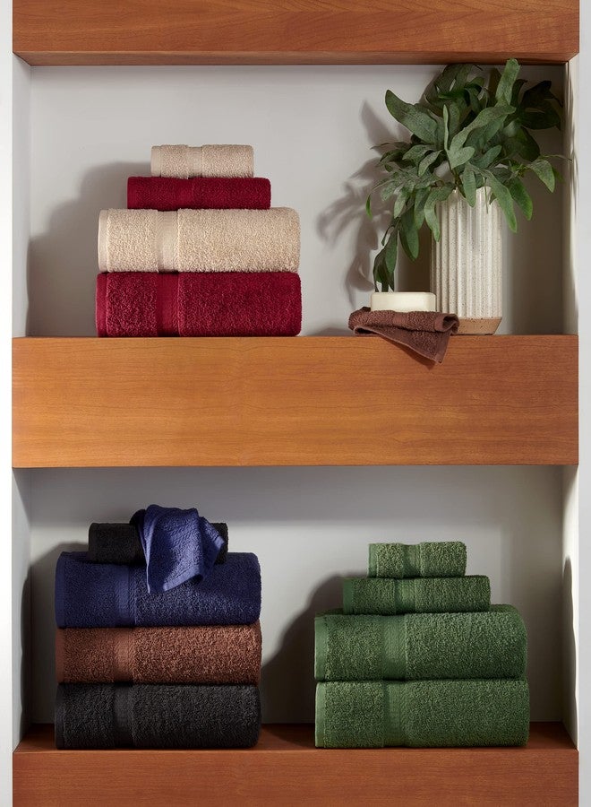 Arkwright, LLC Arkwright True Color Solid Bath Towels - Soft 100% Cotton Bathroom Towel Set of 6 - Lightweight 475 GSM, Absorbent, and Quick Dry, 25 x 52 in, Burgundy - Image 5