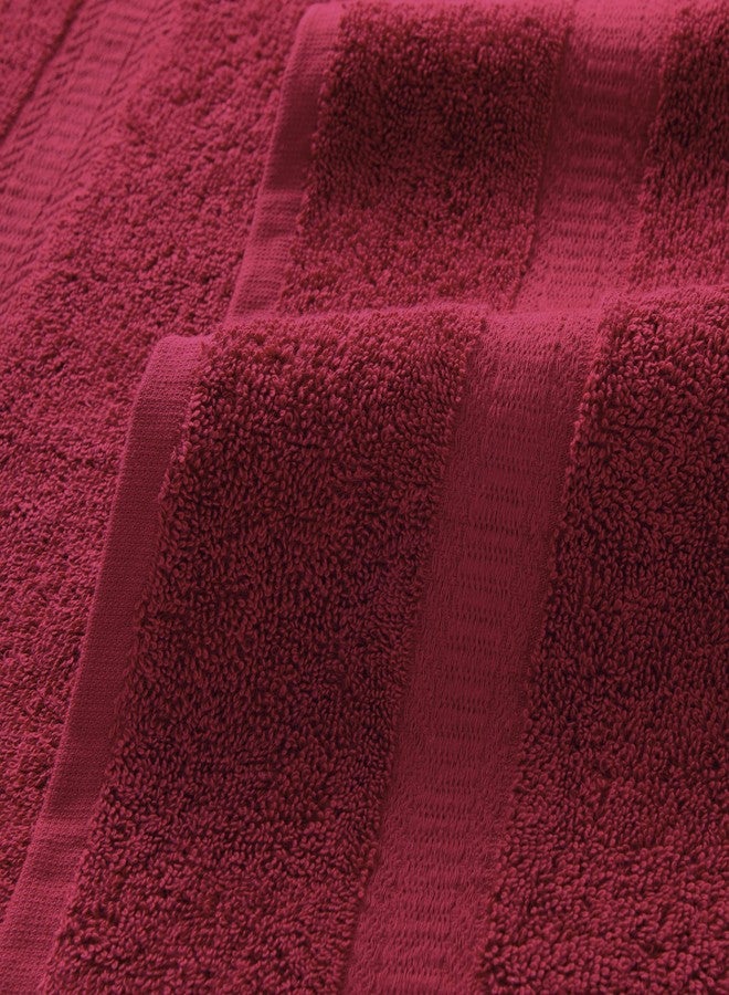 Arkwright, LLC Arkwright True Color Solid Bath Towels - Soft 100% Cotton Bathroom Towel Set of 6 - Lightweight 475 GSM, Absorbent, and Quick Dry, 25 x 52 in, Burgundy - Image 2