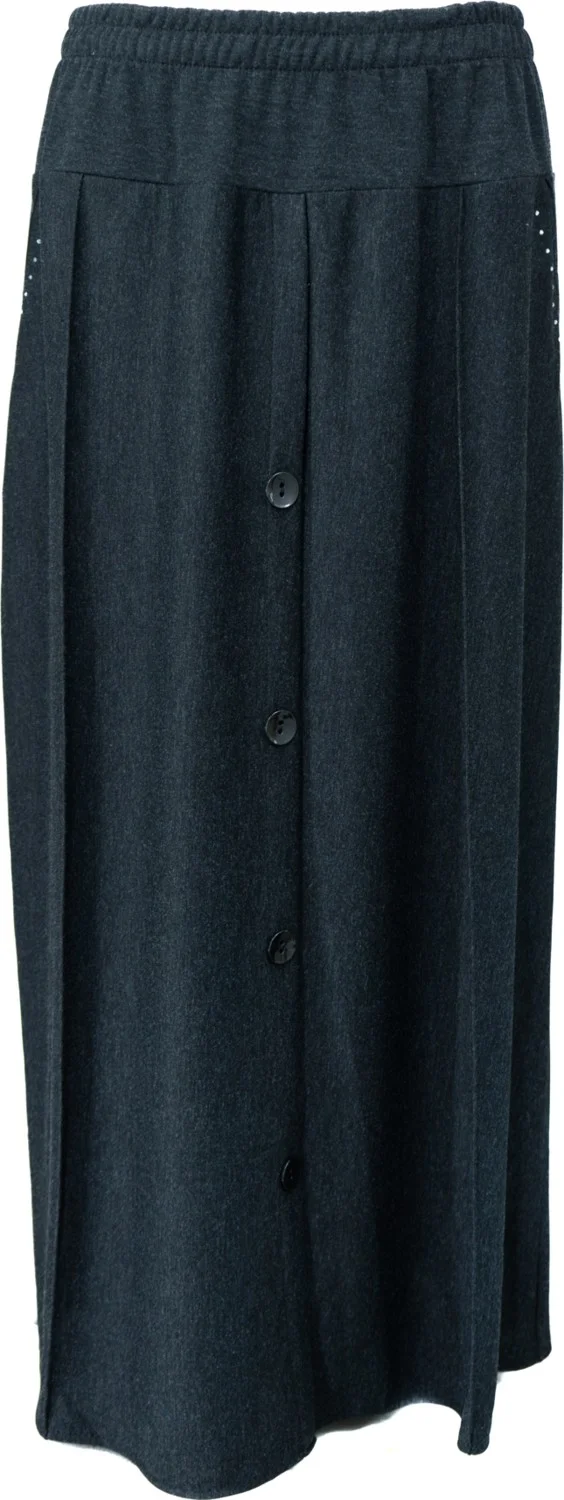 Oppland Women's Winter Mother Skirt Ecrin Fabric Natural Stone Button Model Elastic Waist Comfortable Cut