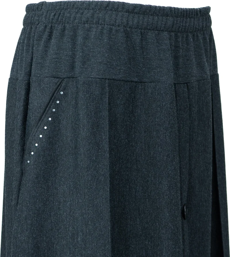 Oppland Women's Winter Mother Skirt Ecrin Fabric Natural Stone Button Model Elastic Waist Comfortable Cut