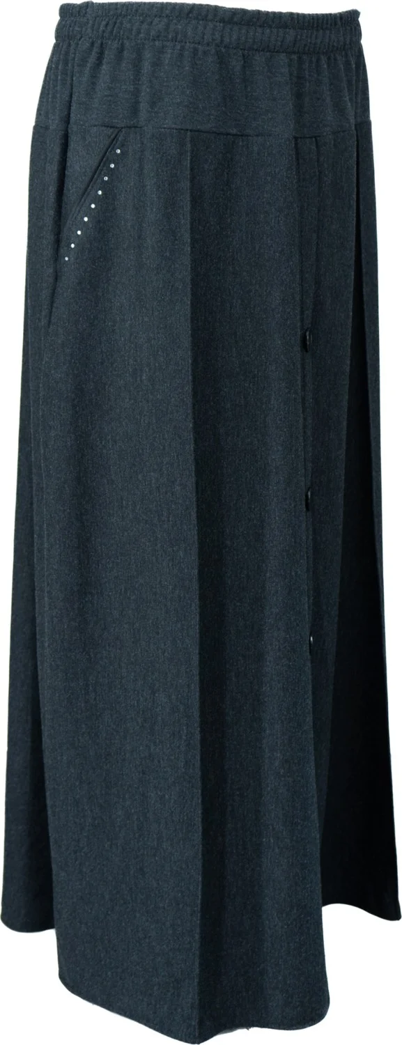 Oppland Women's Winter Mother Skirt Ecrin Fabric Natural Stone Button Model Elastic Waist Comfortable Cut