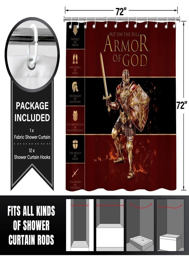 TSLOVER Armor of God,Pastor Appreciation Gifts,Inspirational Christian Shower Curtains,Bible Verse Shower Curtains for Religious or Christian,Funny Waterproof Polyester Fabric Bathroom Decor,72x72 Inch - Image 3
