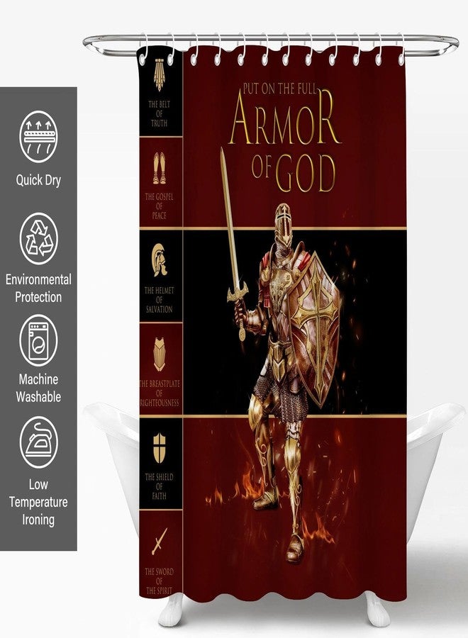 TSLOVER Armor of God,Pastor Appreciation Gifts,Inspirational Christian Shower Curtains,Bible Verse Shower Curtains for Religious or Christian,Funny Waterproof Polyester Fabric Bathroom Decor,72x72 Inch - Image 2