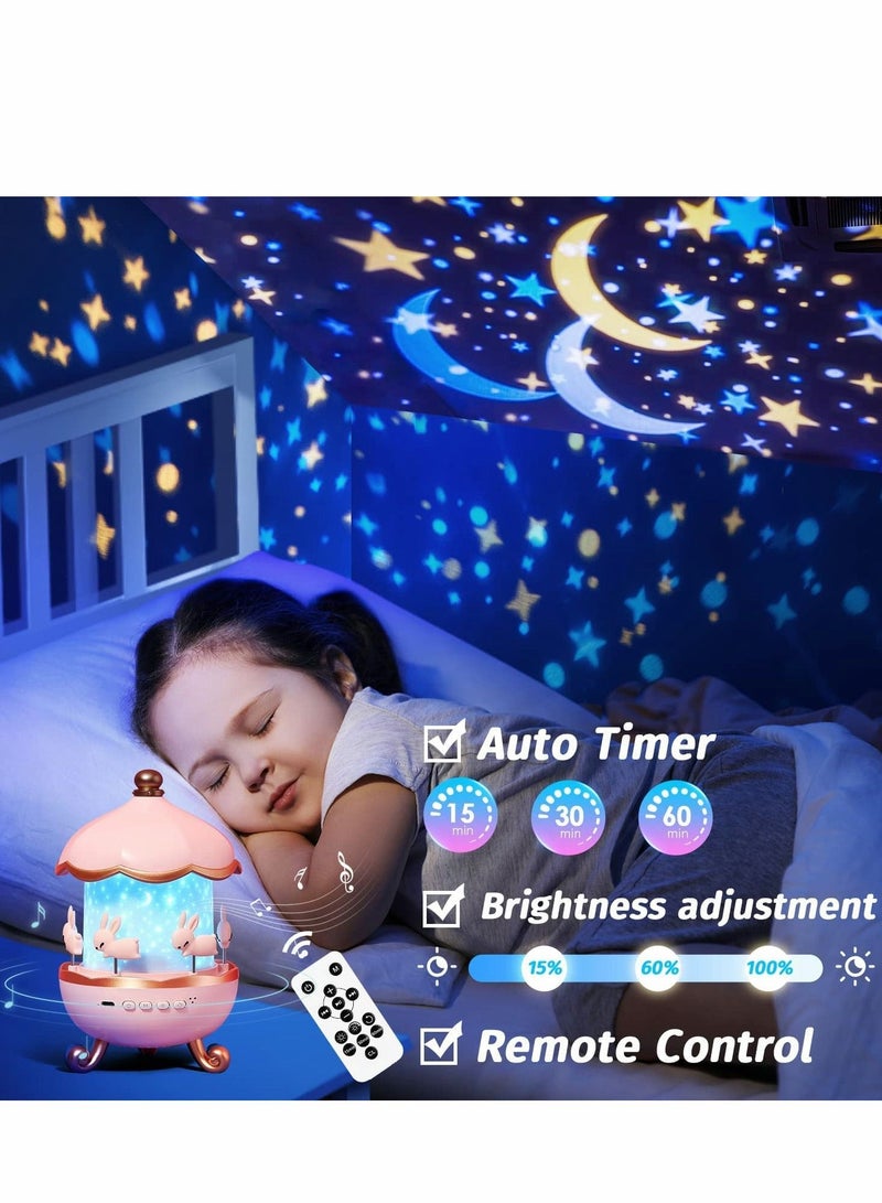 Excefore Star Projector Night Light for Kids 72 Modes Baby Sound Machine Room Decor White Noise Lights Bedroom, Remote Timer Kawaii Unicorn Gifts Girls - Image 2