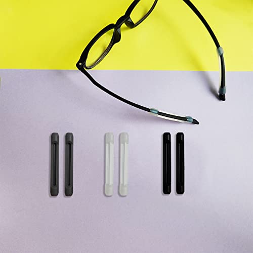 ZYYC Soft Silicone Eyeglasses Temple Tips Sleeve Retainer,Anti-Slip Elastic Comfort For Spectacle Reading Glasses Sunglasses Eyewear。（9Pairs)（3 pairs -Clear 3 pairs -Gray 3 pairs -Black） - Image 5