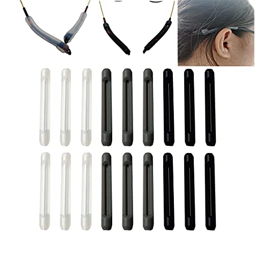 ZYYC Soft Silicone Eyeglasses Temple Tips Sleeve Retainer,Anti-Slip Elastic Comfort For Spectacle Reading Glasses Sunglasses Eyewear。（9Pairs)（3 pairs -Clear 3 pairs -Gray 3 pairs -Black） - Image 1