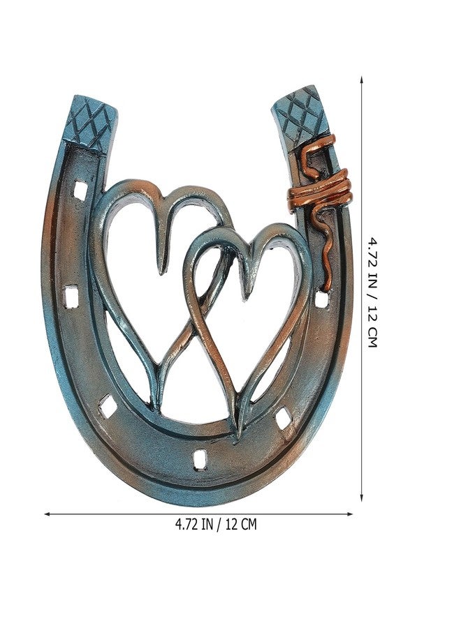 أموسفون ديكور جداري على شكل حدوة حصان من آموسفن، منحوتة جدارية على شكل حدوة حصان مجوفة على شكل قلب مزدوج، حدوات حصان ريفية معلقة، ديكور غربي، زينة حفلات عيد الفصح للمنزل والحديقة - Image 2