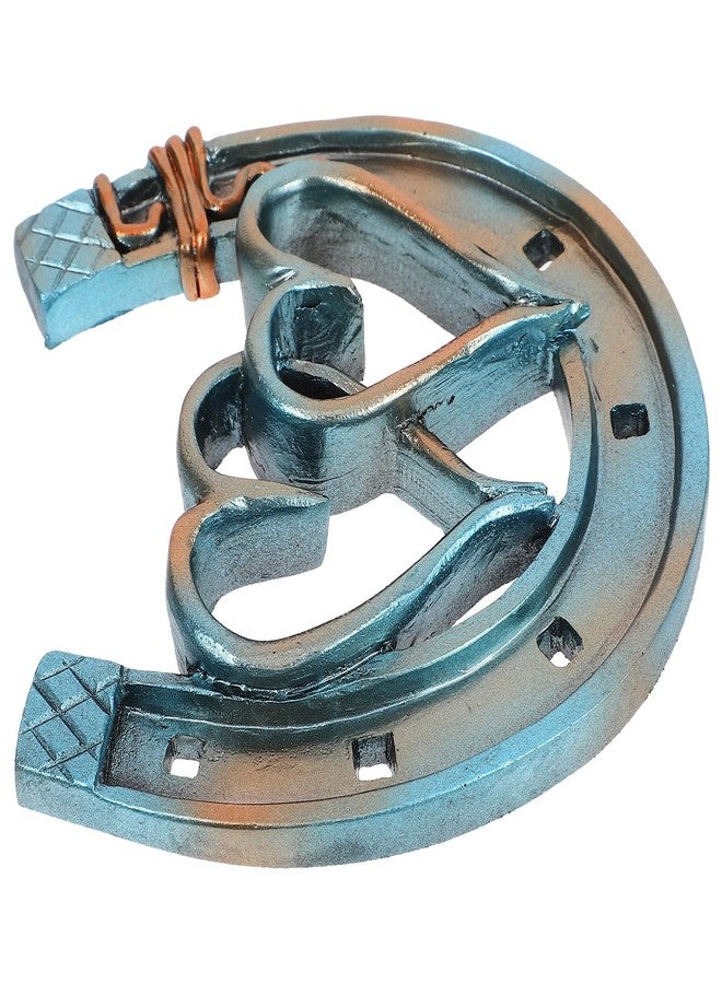 أموسفون ديكور جداري على شكل حدوة حصان من آموسفن، منحوتة جدارية على شكل حدوة حصان مجوفة على شكل قلب مزدوج، حدوات حصان ريفية معلقة، ديكور غربي، زينة حفلات عيد الفصح للمنزل والحديقة - Image 5