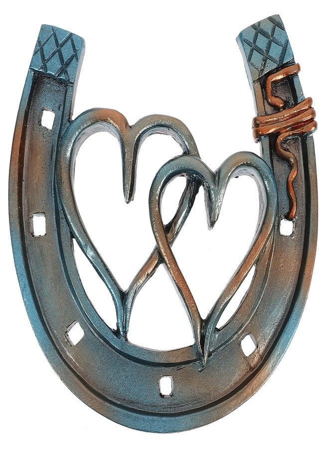 أموسفون ديكور جداري على شكل حدوة حصان من آموسفن، منحوتة جدارية على شكل حدوة حصان مجوفة على شكل قلب مزدوج، حدوات حصان ريفية معلقة، ديكور غربي، زينة حفلات عيد الفصح للمنزل والحديقة - Image 1