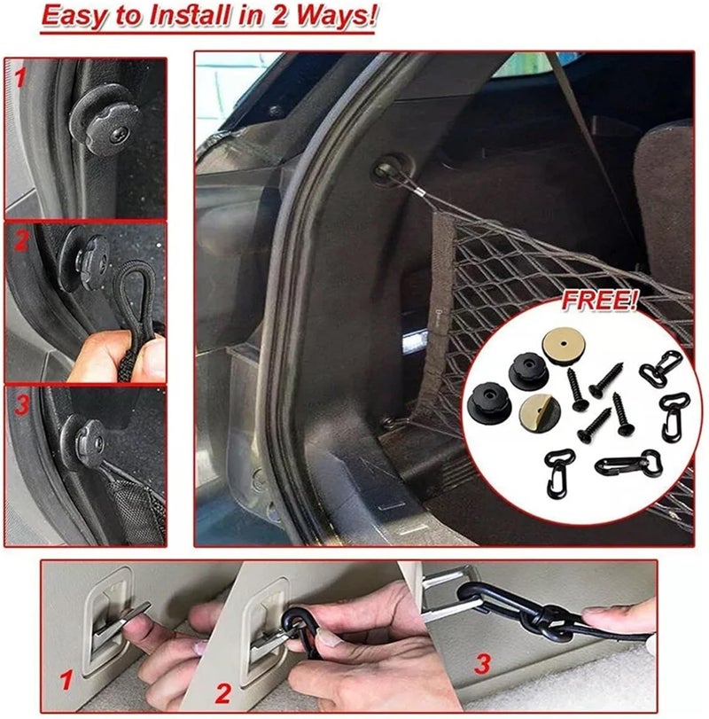 Car Rear Trunk Net Mesh Elastic Nylon Back Cargo Storage Organizer Double Layer Luggage Grocery Holder Universal Car Accessories(110 x 40cm) - Image 4