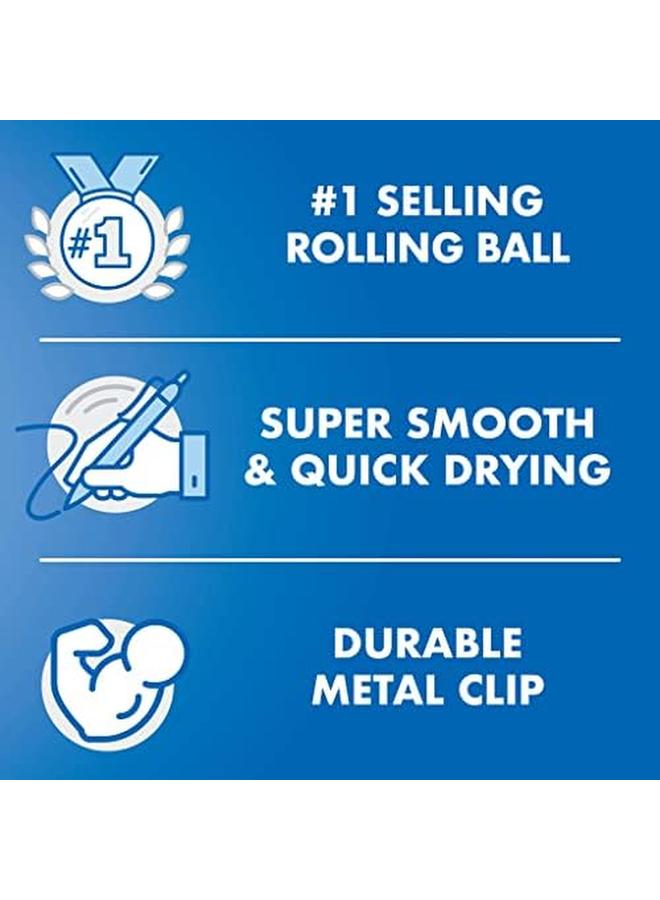 بايلوت أقلام حبر سائلة قابلة لإعادة الملء وقابلة للسحب من Precise V7 Rt ذات رأس رفيع 0.7 مم أزرق 8 عبوات 15343 - Image 4