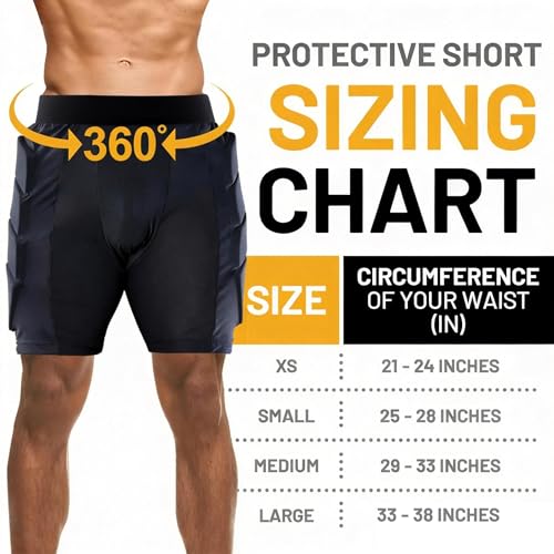 Tanden Padded Shorts Hip Impact Shorts Tailbone Protector Pad for Snowboarding Pads, Snowboard Butt Pad for Skating Ski Skateboarding Ice Figure Skating Crash Pads S - Image 5
