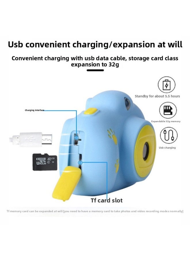 Hot-selling Children's Camera Mini Photographable HD Dual-camera Digital Small SLR Camera Toy Gift-Color:Pu List Photo Blue  - Image 4