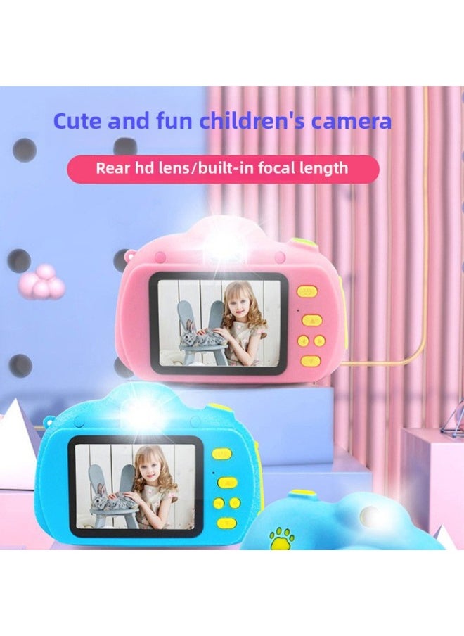Hot-selling Children's Camera Mini Photographable HD Dual-camera Digital Small SLR Camera Toy Gift-Color:Pu List Photo Blue  - Image 3