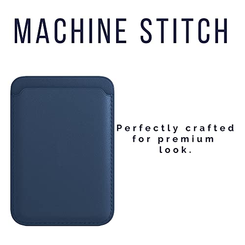 Captese Faux Leather Unisex MagIT Wallet Pouch, Card Holder, Compatible with MagSafe/PixelSnap, for iPhone 17/16/15/14/13/Pixel 10 Series (Blue) - Image 2