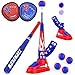 Hepoasky 3in1 Kids TBall Set for Toddlers 35 with Fixed Tee Ball Stand Baseball Launcher Toss and Catch Ball Game Outdoor Sports Toy Gift for Boys and Girls - Image 2