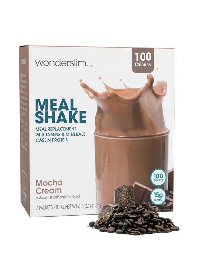 WonderSlim Aspartame Free Diet 15 g Protein Shake & Pudding Mix - Mocha Cream (7 Servings/Box) - Image 1
