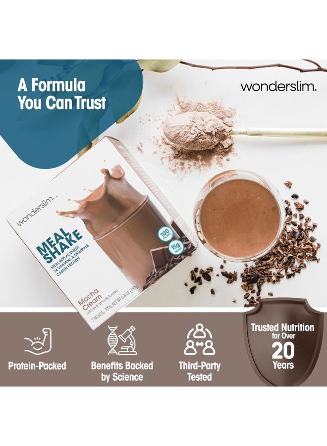 WonderSlim Aspartame Free Diet 15 g Protein Shake & Pudding Mix - Mocha Cream (7 Servings/Box) - Image 4