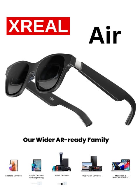 XREAL Air AR Glasses, Smart Glasses with Massive 201" Micro-OLED Virtual Theater, Augmented Reality Glasses, Watch, Stream, and Game on PC/Android/iOS, PlayStation 5, Nintendo Switch, Xbox Series X|S