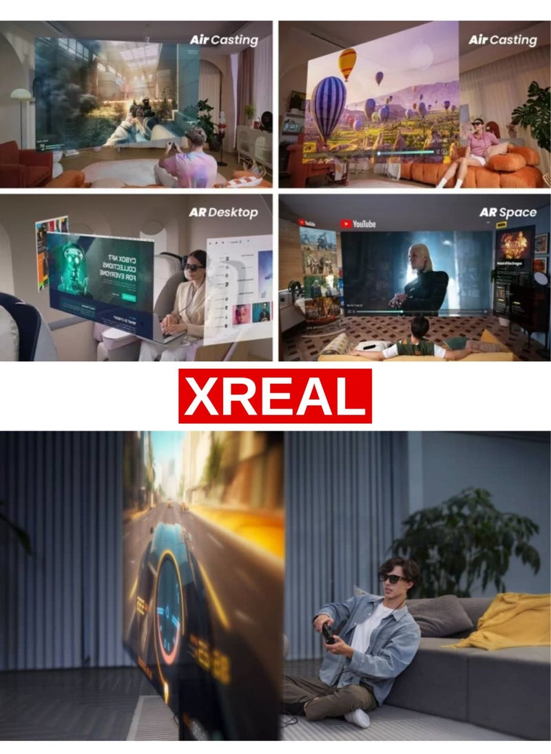 XREAL - XREAL Air AR Glasses, Smart Glasses with Massive 201" Micro-OLED Virtual Theater, Augmented Reality Glasses, Watch, Stream, and Game on PC/Android/iOS, PlayStation 5, Nintendo Switch, Xbox Series X|S - Image 1