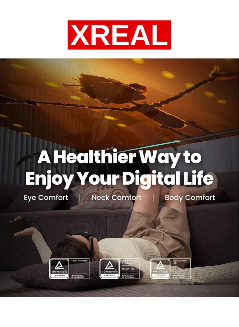 XREAL - XREAL Air AR Glasses, Smart Glasses with Massive 201" Micro-OLED Virtual Theater, Augmented Reality Glasses, Watch, Stream, and Game on PC/Android/iOS, PlayStation 5, Nintendo Switch, Xbox Series X|S - Image 1