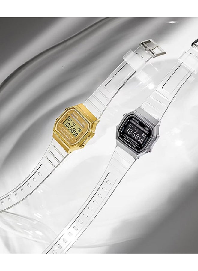 CASIO Women Watch Vintage Digital Metallic Gold Case Translucent Band Gold Dial Resin Band A168Xesg-9Adf.  - Image 3