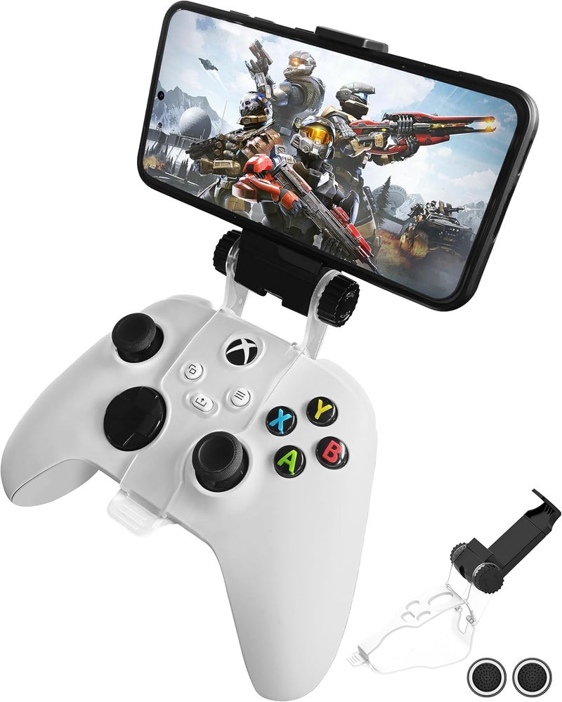 Joso Xbox Series Phone Mount, Controller Mobile Gaming Clip Holder Clamp for Xbox Series X/S, XSX, XSS, Xbox One, Xbox One S/X, Support Android，iPhone System with One Cast APP with 2 Thumb Grip Caps - Image 1