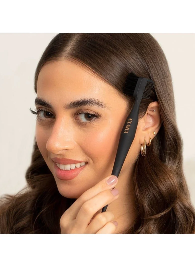 Clara  Clara Baby Hair Styling Brush – Dual-Sided Edge Control Brush for Smoothing, Defining & Flyaway Control for Women | Best Price UAE