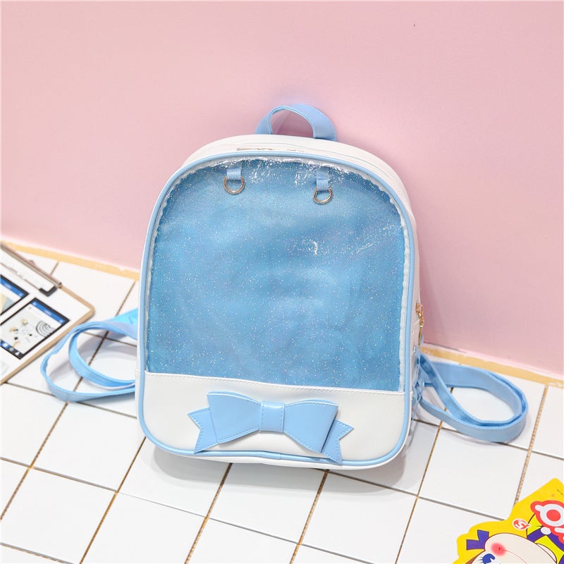 2024 Korean Style Fashion Butterfly Bow Womens Backpack Blue 
