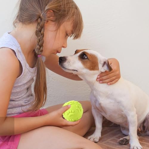 Agirav Tails Latex Rubber Squeaky Dog Chew Ball Toy (Claw Ball, 6CM) Durable + Safe Fetch Teething Dog Toy for Puppies and Small to Medium Dogs, Paw Design Helps to Clean Teeth - Image 2