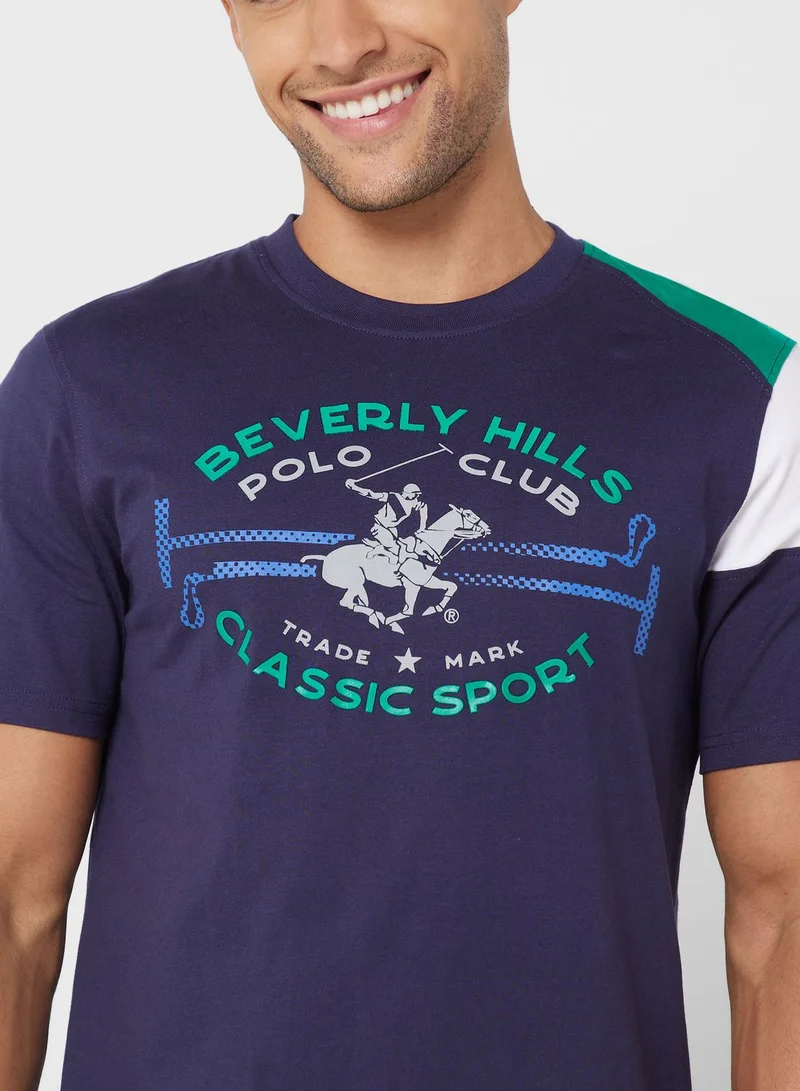 BEVERLY HILLS POLO CLUB  Graphic Crew Neck T-Shirt for Men | Best Price UAE