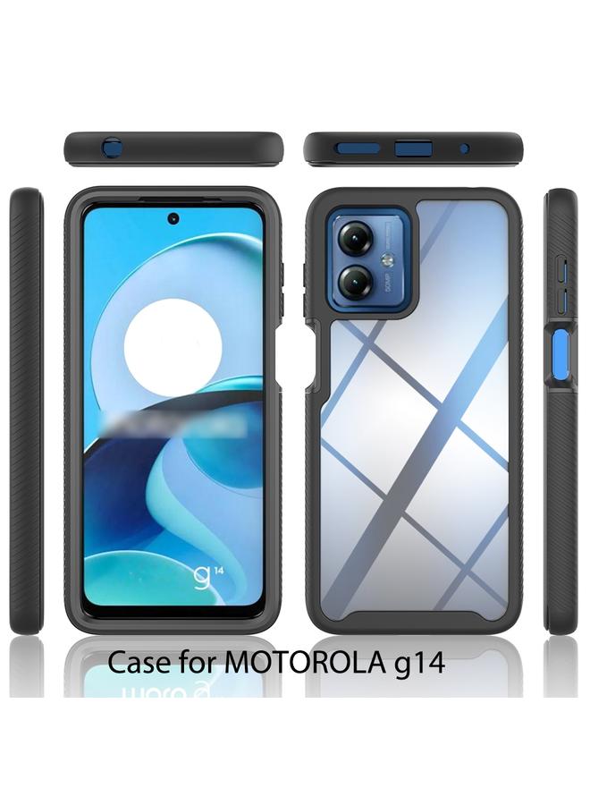 S-TOP Case For Motorola Moto G14 Starry Sky Solid Color Shockproof TPU Clear PC Phone Case - Image 2