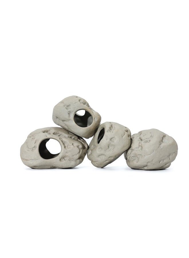 ALEGI Aquarium Rock Cave Decor for Shrimp Cichlid Hiding Breeding (Set 4) - Image 1