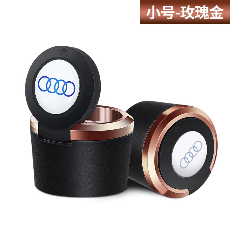 Generic Audi ashtray A4L/A5/A6L/A7/Q3/Q5/Q7 car ashtray with ceramic car special ashtray Trumpet [Rose Gold]]
