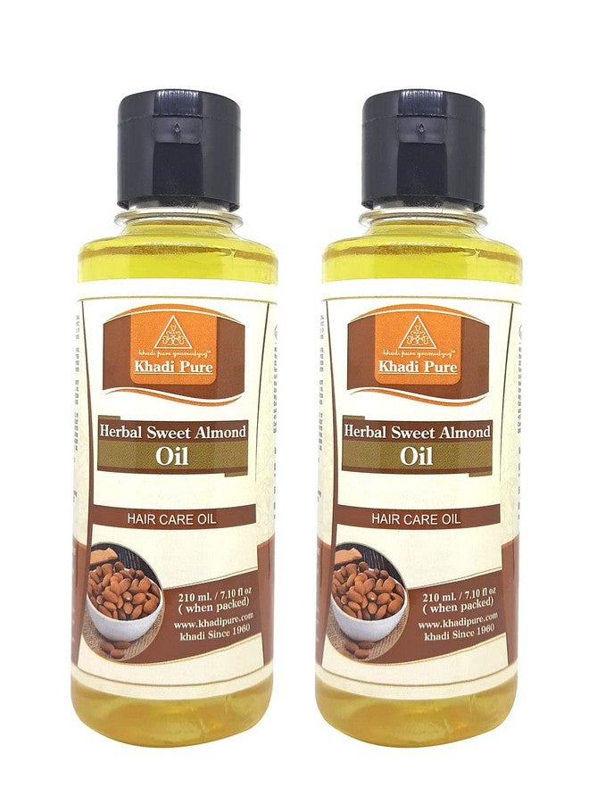 Khadi Pure Herbal Sweet Almond Oil, 210 ml (Pack of 2)