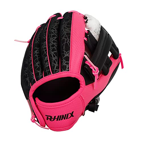 PHINIX Baseball Glove Tee-Ball Mitts for Kids Play & Training 8 .5"- 9" (8.5", Pink with Ball) - Image 2
